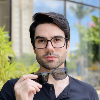 safine com br oculos 2 em 1 clip on masculino retangular preto e azul maxi 7