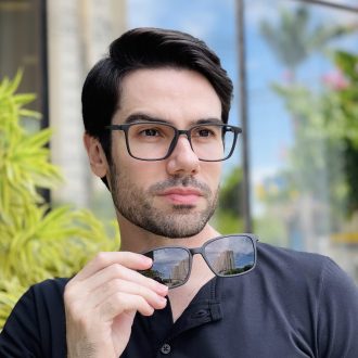 safine com br oculos 2 em 1 clip on masculino retangular preto e cinza maxi 6