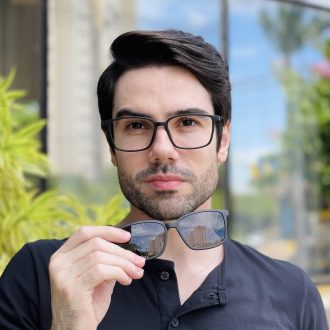 safine com br oculos 2 em 1 clip on masculino retangular preto e cinza maxi 9