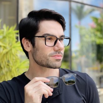 safine com br oculos 2 em 1 clip on masculino retangular preto maxi 12