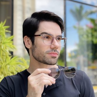 safine com br oculos 2 em 1 clip on redondo cinza transparente joao 2