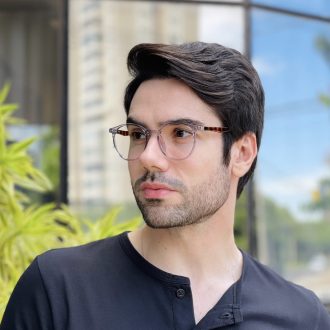 safine com br oculos 2 em 1 clip on redondo cinza transparente joao 5