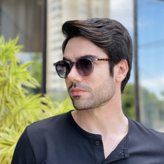 safine com br oculos 2 em 1 clip on redondo cinza transparente joao 8