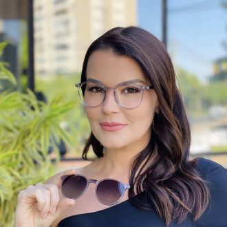 safine com br oculos 2 em 1 clip on redondo cinza transparente melissa 2 0 4