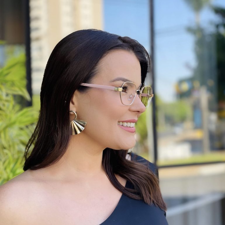 safine com br oculos de grau feminino hexagonal dourado jana 2 0