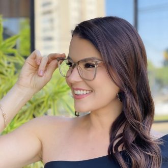 safine com br oculos de grau feminino quadrado marrom transparente marina 3