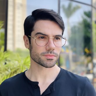 safine com br oculos de grau masculino hexagonal marrom e dourado davi 2 0 3