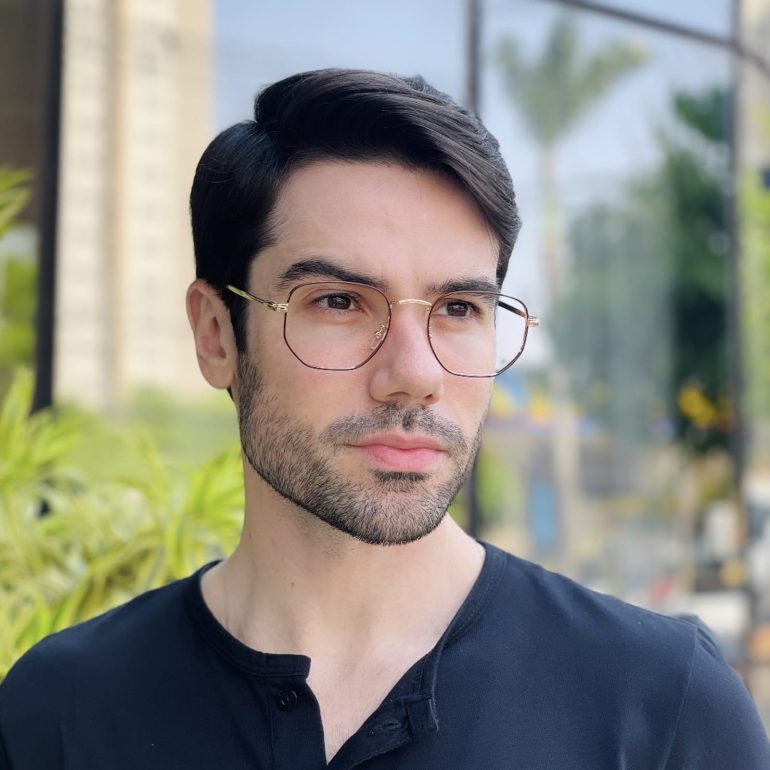 safine com br oculos de grau masculino hexagonal marrom e dourado davi 2 0 3