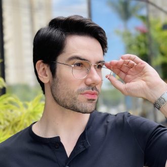 safine com br oculos de grau masculino hexagonal prata tales 3