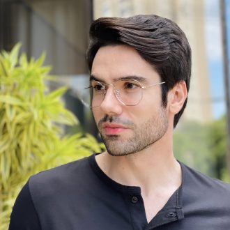 safine com br oculos de grau masculino hexagonal prata tales