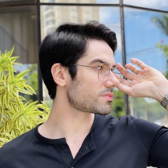 safine com br oculos de grau masculino hexagonal prata tales 4