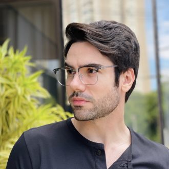 safine com br oculos de grau masculino quadrado cinza transparente vini 3