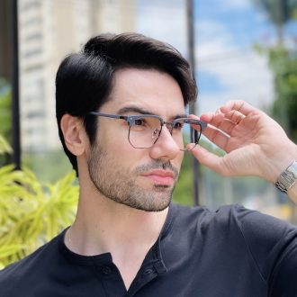 safine com br oculos de grau masculino quadrado cinza vini 3