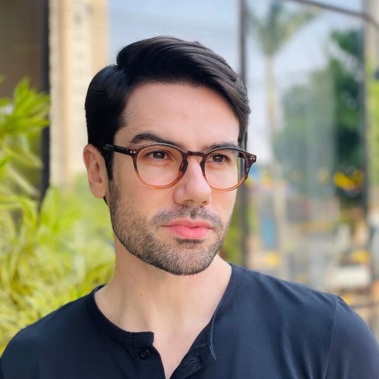 safine com br oculos de grau masculino redondo marrom degrade gael 2 0 3