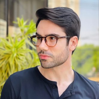 safine com br oculos de grau masculino redondo marrom degrade gael 2 0