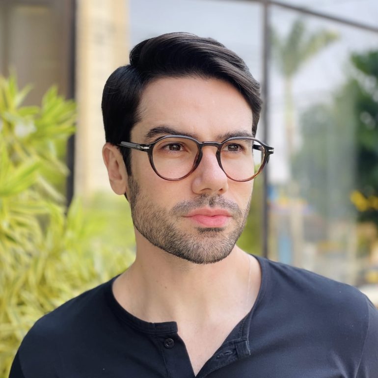 safine com br oculos de grau masculino redondo marrom degrade harry 2 0 1