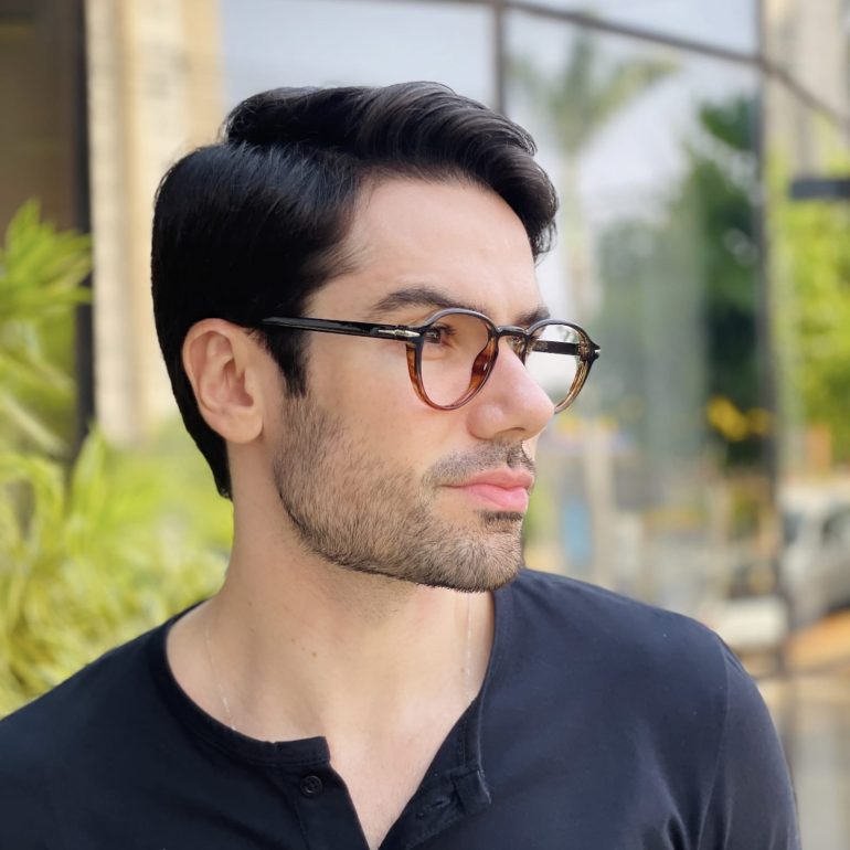 safine com br oculos de grau masculino redondo marrom degrade harry 2 0 2