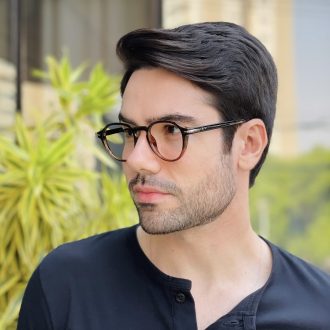 safine com br oculos de grau masculino redondo marrom degrade harry 2 0