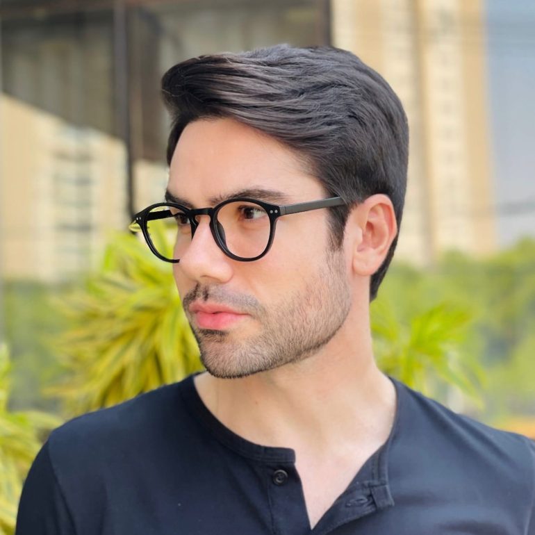 safine com br oculos de grau masculino redondo preto fosco gael 2 0