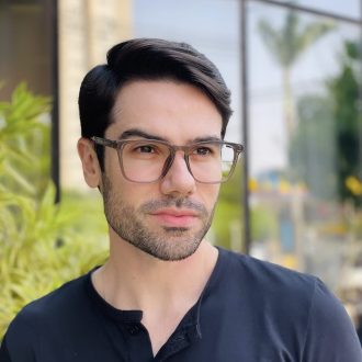 safine com br oculos de grau quadrado marrom transparente bruno 2 0