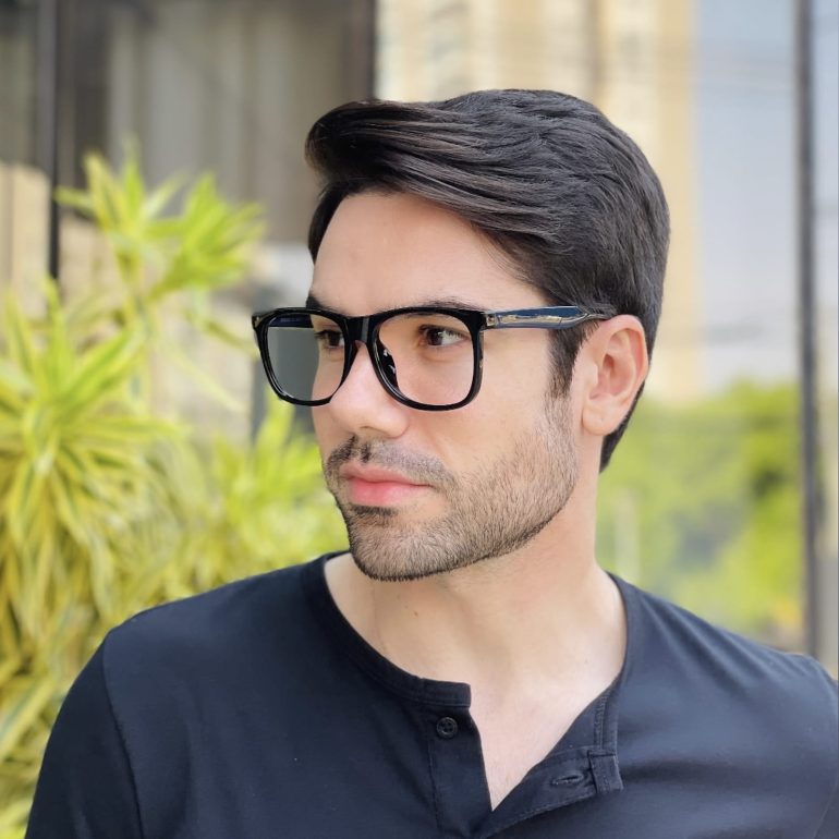 safine com br oculos de grau quadrado preto e azul caio 2 0 1