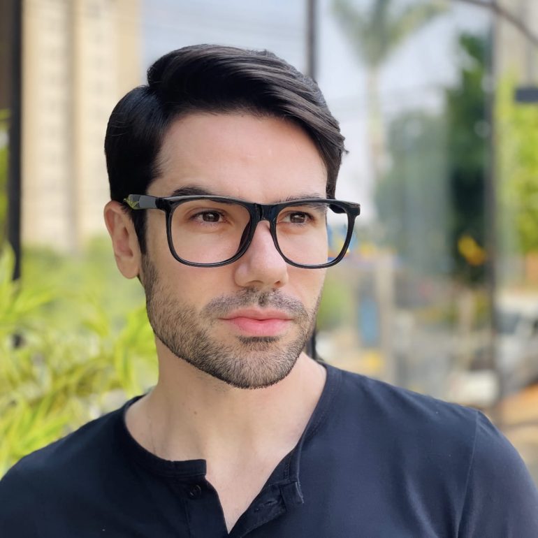 safine com br oculos de grau quadrado preto e azul caio 2 0 3