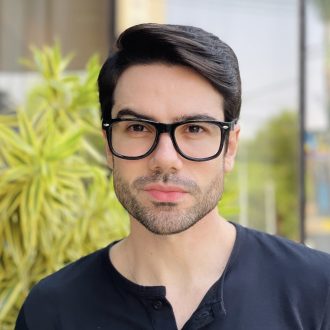 safine com br oculos de grau quadrado preto e azul silas 2 0
