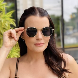 safine com br oculos de sol feminino hexagonal dourado karen 1