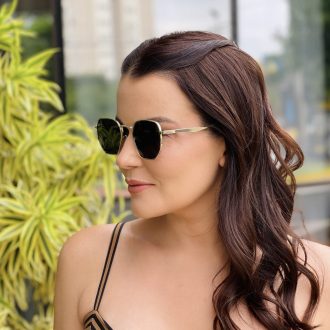 safine com br oculos de sol feminino hexagonal dourado karen 3