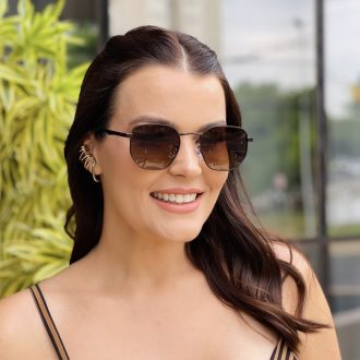 safine com br oculos de sol feminino hexagonal marrom karen 2