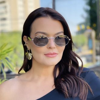 safine com br oculos de sol feminino oval prata poly