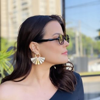 safine com br oculos de sol feminino oval preto e marrom poly