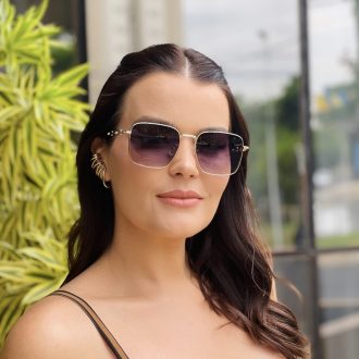 safine com br oculos de sol feminino quadrado dourado sabrina