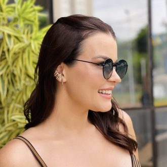 safine com br oculos de sol feminino redondo azul luiza 1
