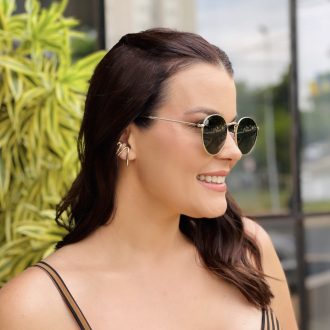 safine com br oculos de sol feminino redondo verde luiza