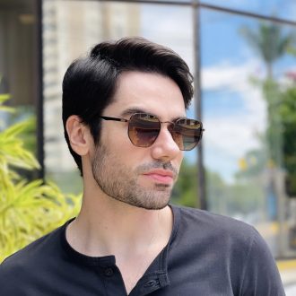 safine com br oculos de sol masculino hexagonal marrom geovani 1