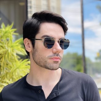 safine com br oculos de sol masculino hexagonal prata geovani 3
