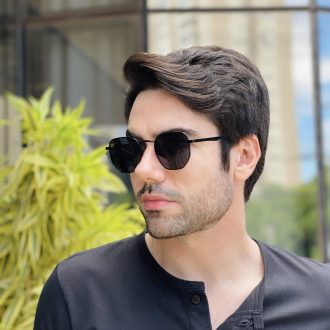 safine com br oculos de sol masculino hexagonal preto geovani