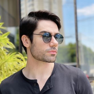 safine com br oculos de sol masculino redondo azul rafael 3