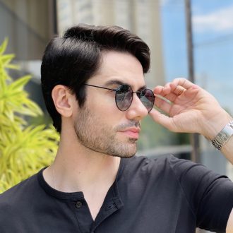 safine com br oculos de sol masculino redondo azul rafael