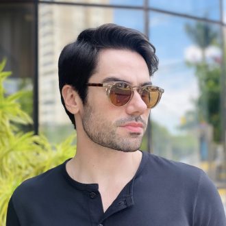 safine com br oculos de sol masculino redondo champanhe gustavo 3