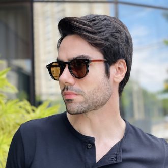 safine com br oculos de sol masculino redondo preto e marrom gustavo 2