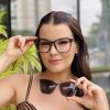 safine com br oculos feminino 2 em 1 clip on quadrado cinza luma 3