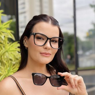 safine com br oculos feminino 2 em 1 clip on quadrado preto luma 10