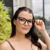safine com br oculos feminino 2 em 1 clip on quadrado preto luma 14
