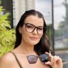 safine com br oculos feminino 2 em 1 clip on quadrado tartaruga luma 3