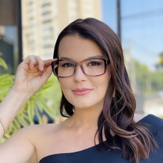 safine com br oculos feminino 2 em 1 clip on retangular cinza bruna