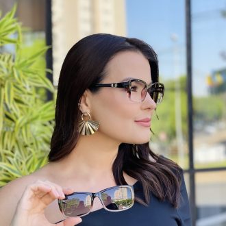 safine com br oculos feminino 2 em 1 clip on retangular marrom bruna 2
