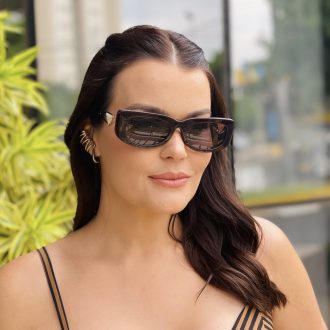 safine com br oculos feminino 2 em 1 clip on retangular marrom paty 7