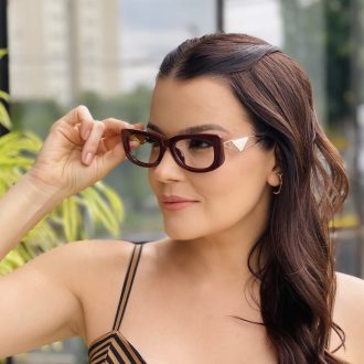 safine com br oculos feminino 2 em 1 clip on retangular marsala paty 16